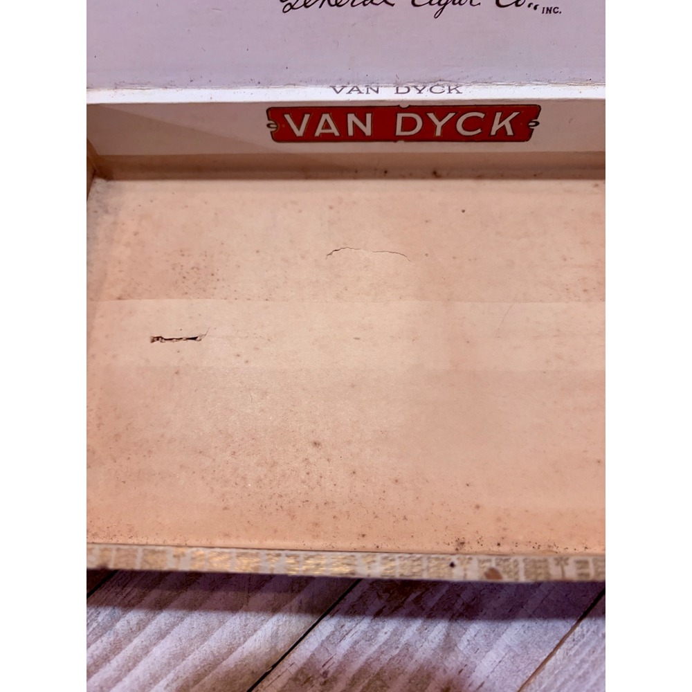 Vintage Van Dyck Wooden Cigar Box General Cigar Co National Very Choice Empty - Picture 7 of 9